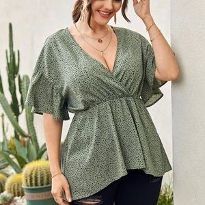 Peplum Blouse Polka Dots